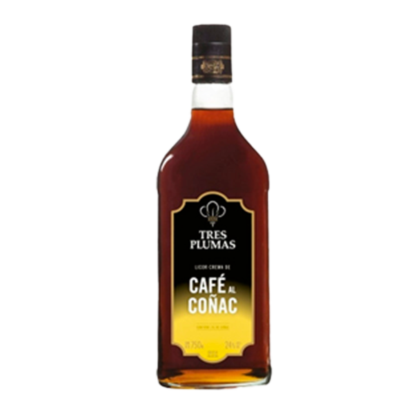 cafe-al-conac-tres-plumas-700.png LICOR TRES PLUMAS CAFE AL COÑAC 750 ML.
