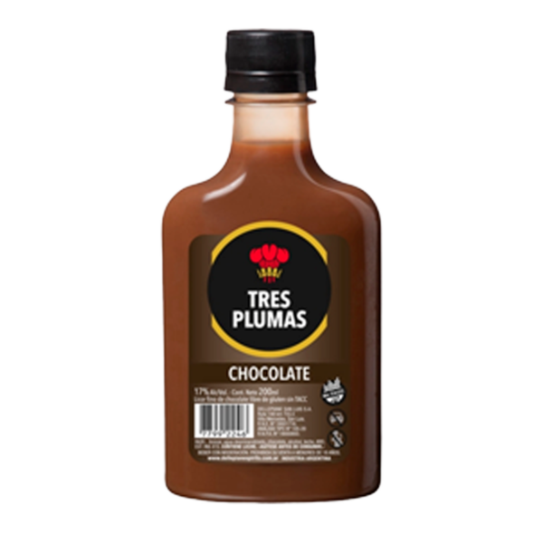 chocolates-tres-plumas-200.png LICOR TRES PLUMAS CHOCOLATE 200 ML.