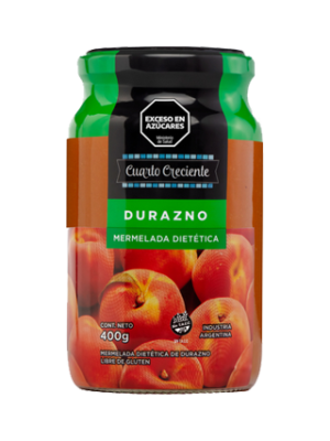 MERMELADA CUARTO CRECIENTE DURAZNO  FCO 400GRS
