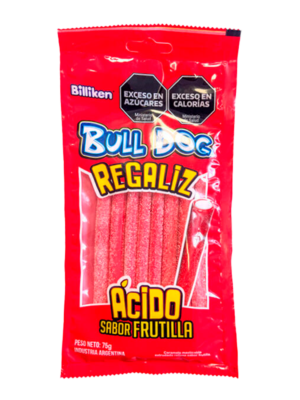 GOMITAS REGALIZ BULLDOG FRUTILLA ACIDA 360GR