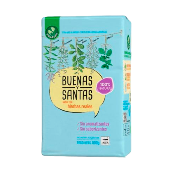 yerba-buenas-y-santas-500g.png YERBA MATE BUENAS Y SANTAS C/HIERBAS 500GRS