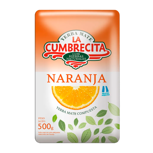 yerba-la-cumbrecita-naranja-500g.png YERBA MATE LA CUMBRECITA NARANJA 500GRS
